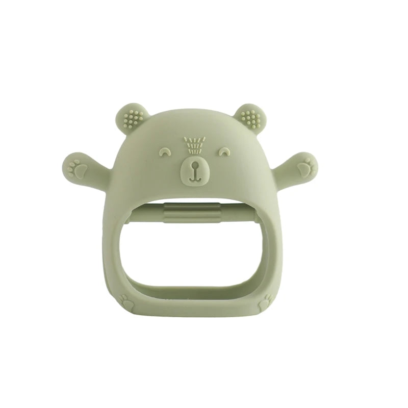 Cartoon Bear Silicone Teething Glove – BPA-Free Baby Molar Stick & Anti-Eating Hand Teether