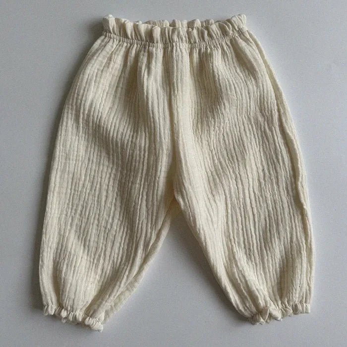 Organic Cotton Baby Pants – Soft Muslin Toddler Trousers, Cute Print (0-3Y)