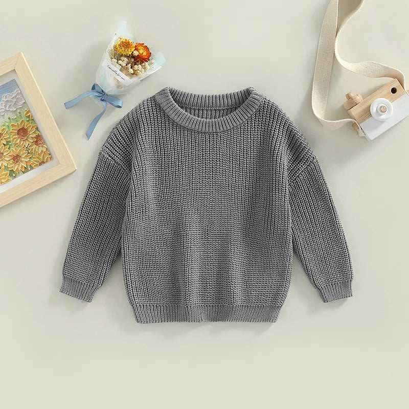 Cotton Knit Baby Sweater – Cozy Pullover for Boys & Girls