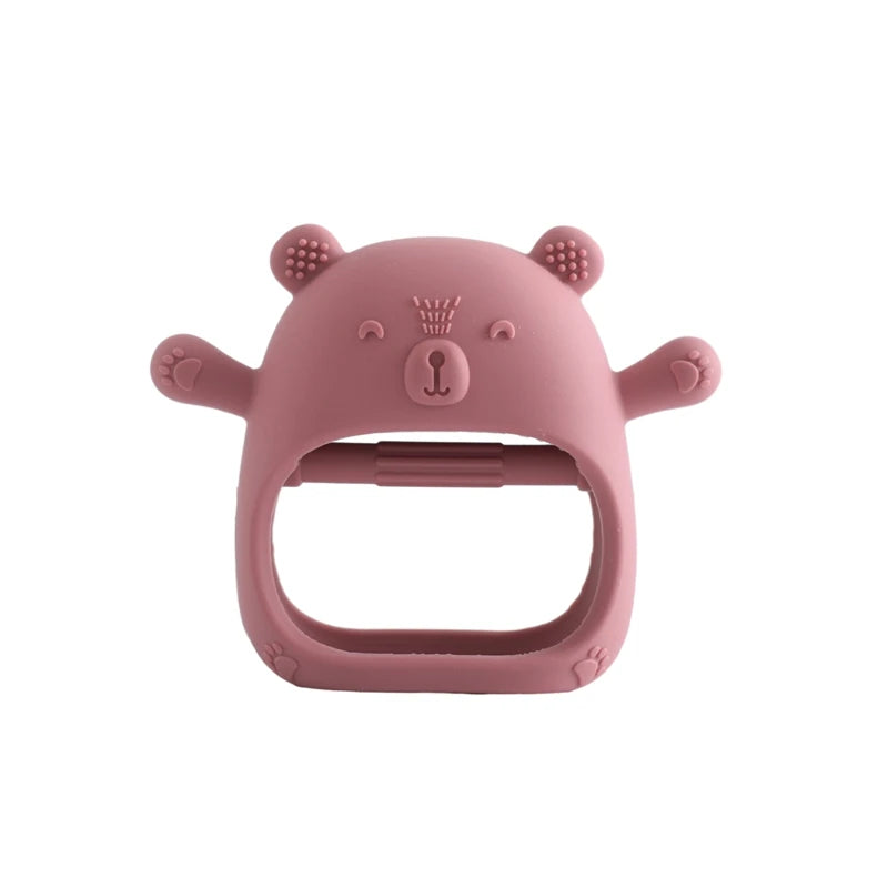 Cartoon Bear Silicone Teething Glove – BPA-Free Baby Molar Stick & Anti-Eating Hand Teether