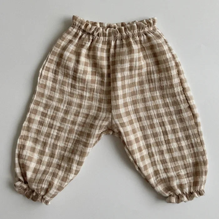 Organic Cotton Baby Pants – Soft Muslin Toddler Trousers, Cute Print (0-3Y)