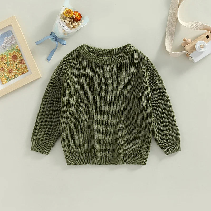 Cotton Knit Baby Sweater – Cozy Pullover for Boys & Girls