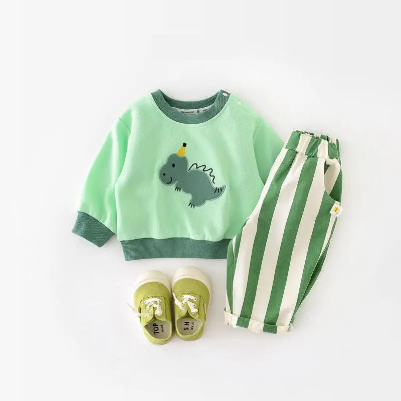 Loose Striped Cotton Baby Pants – Kids’ Casual Trousers with Pockets (Boys & Girls)