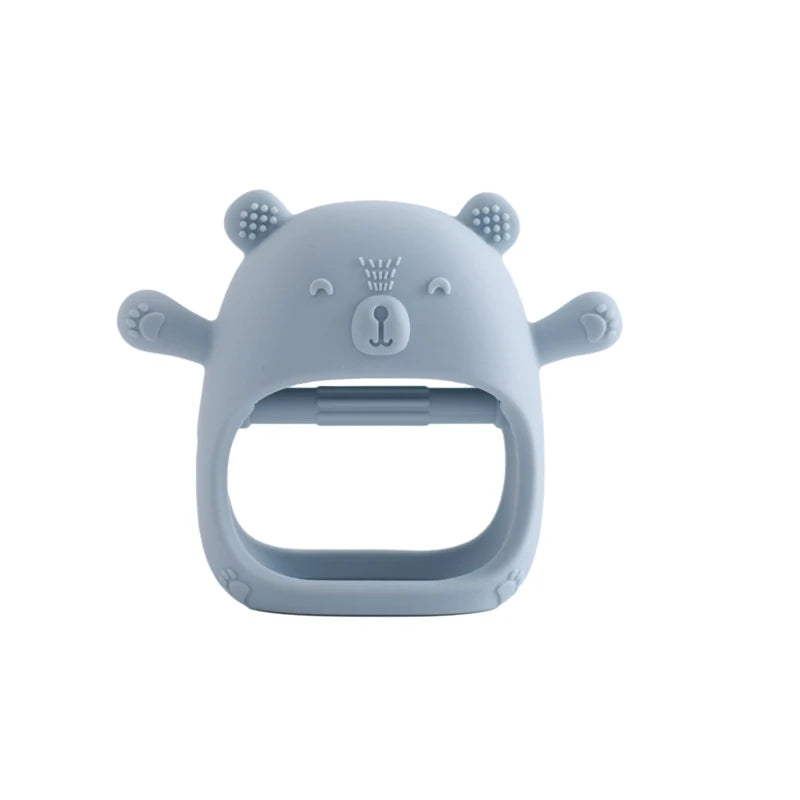 Cartoon Bear Silicone Teething Glove – BPA-Free Baby Molar Stick & Anti-Eating Hand Teether