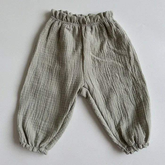 Organic Cotton Baby Pants – Soft Muslin Toddler Trousers, Cute Print (0-3Y)
