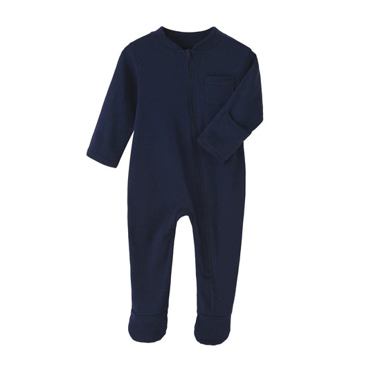100% Cotton Baby Jumpsuit – Zippered Footed Romper for Newborns & Infants