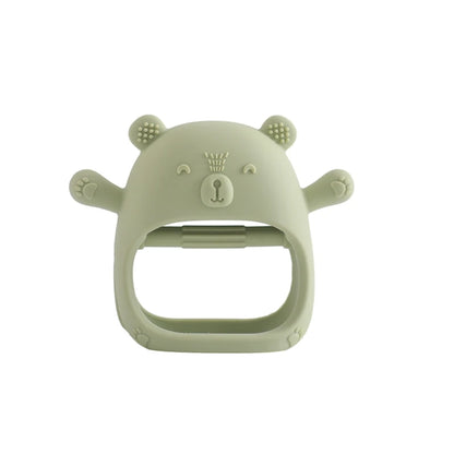 Cartoon Bear Silicone Teething Glove – BPA-Free Baby Molar Stick & Anti-Eating Hand Teether