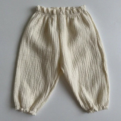 Organic Cotton Baby Pants – Soft Muslin Toddler Trousers, Cute Print (0-3Y)