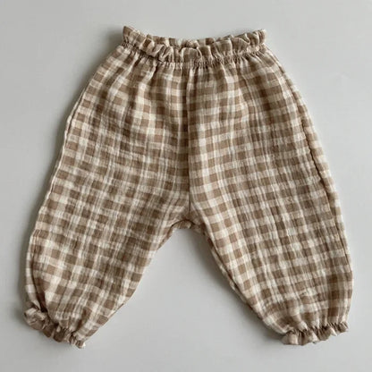 Organic Cotton Baby Pants – Soft Muslin Toddler Trousers, Cute Print (0-3Y)