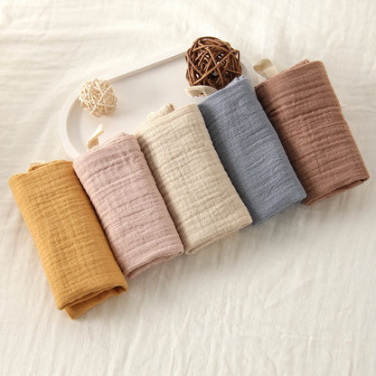 	1.	“Stack of 6-layer organic cotton baby washcloths in neutral colors”
	2.	“Soft and absorbent eco-friendly baby washcloths set”
	3.	“Close-up of breathable 100% cotton fabric texture”
	4.	“Baby towel used as a burp cloth on a newborn’s shoulder”
	5.	“Folded pure cotton baby wipes laid on a clean surface”