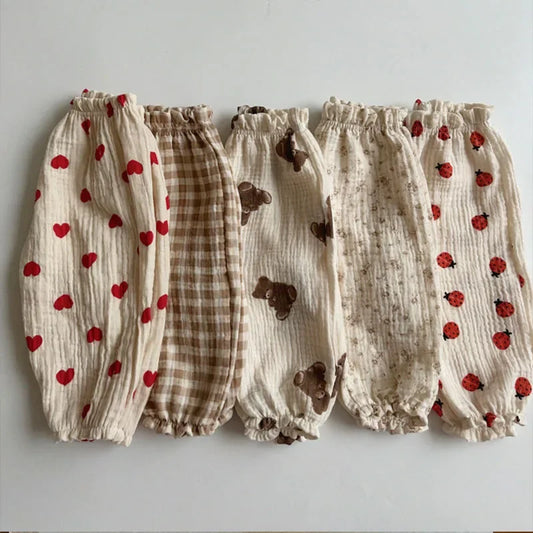 Organic Cotton Baby Pants – Soft Muslin Toddler Trousers, Cute Print (0-3Y)