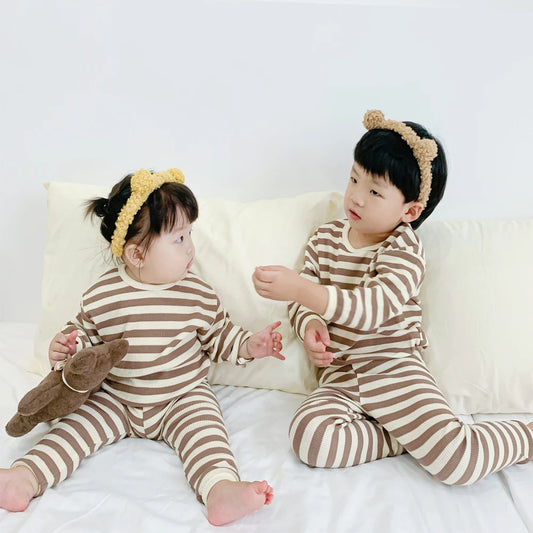 Baby Waffle Knit Two-Piece Set – Long Sleeve Top & Pants Outfit