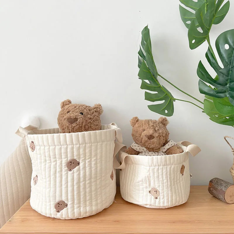 Bear Embroidery Nursery Storage Set