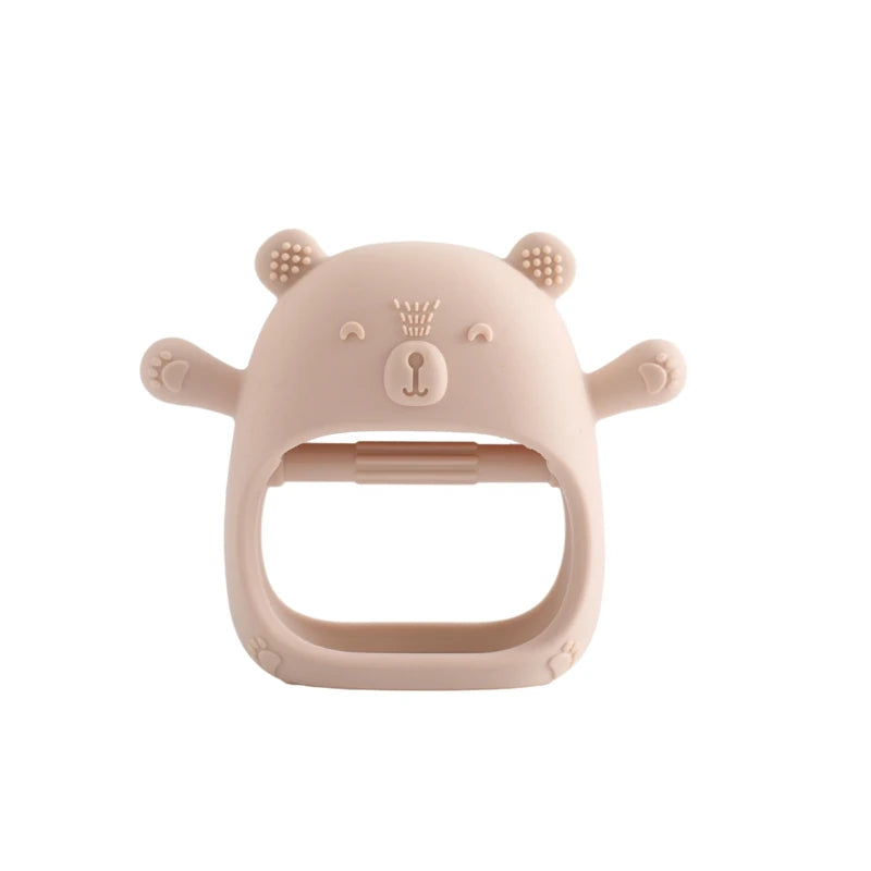 Cartoon Bear Silicone Teething Glove – BPA-Free Baby Molar Stick & Anti-Eating Hand Teether