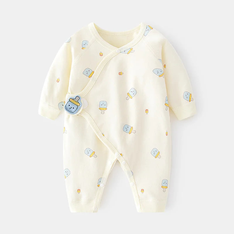 Cotton Print Newborn Romper – Long-Sleeve Jumpsuit