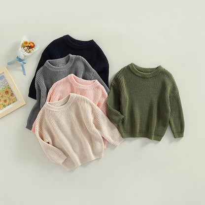 Cotton Knit Baby Sweater – Cozy Pullover for Boys & Girls