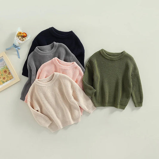 Cotton Knit Baby Sweater – Cozy Pullover for Boys & Girls