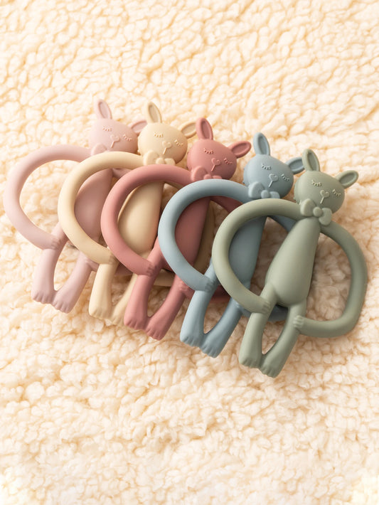 Silicone Baby Teether – Cartoon Rabbit Chewing Toy for Infants & Newborns