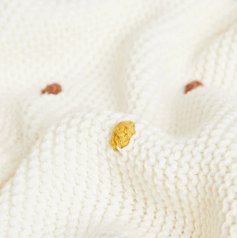 Knitted Cotton Baby Kid Blanket – Soft Swaddle, Crib & Stroller Wrap