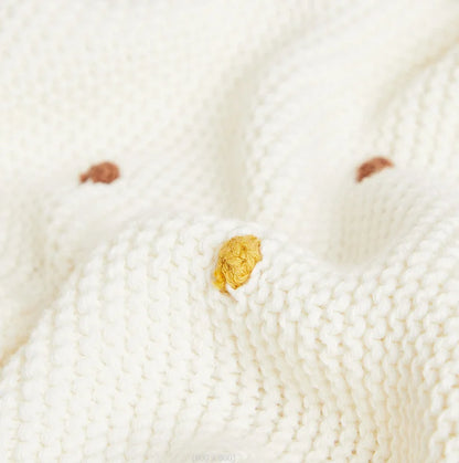 Knitted Cotton Baby Kid Blanket – Soft Swaddle, Crib & Stroller Wrap