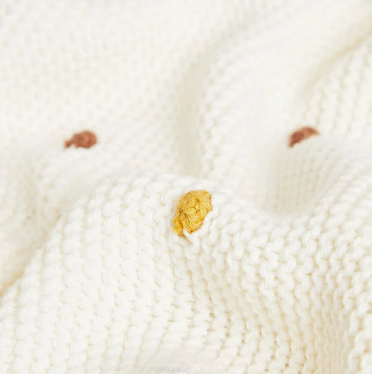 Knitted Cotton Baby Kid Blanket – Soft Swaddle, Crib & Stroller Wrap