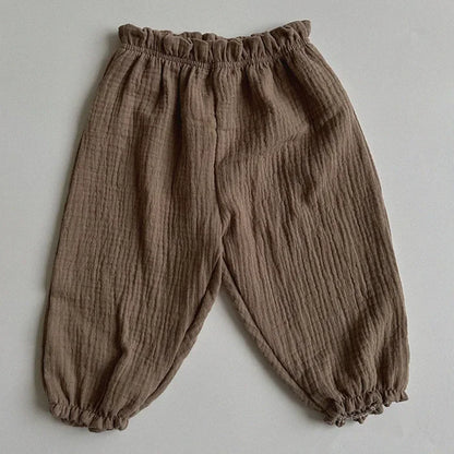 Organic Cotton Baby Pants – Soft Muslin Toddler Trousers, Cute Print (0-3Y)