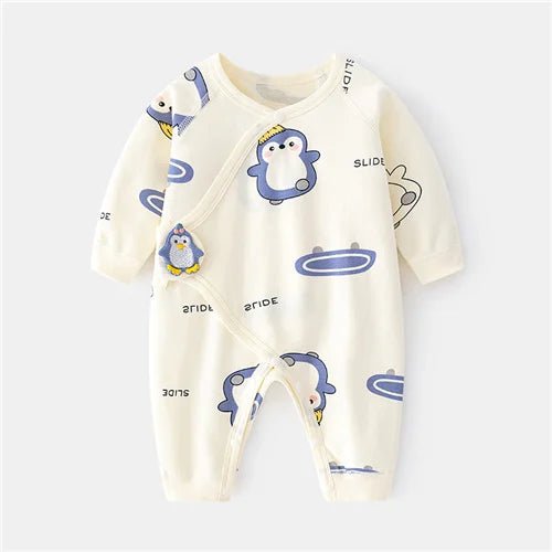 Cotton Print Newborn Romper – Soft, Long - Sleeve & Breathable - Clothing