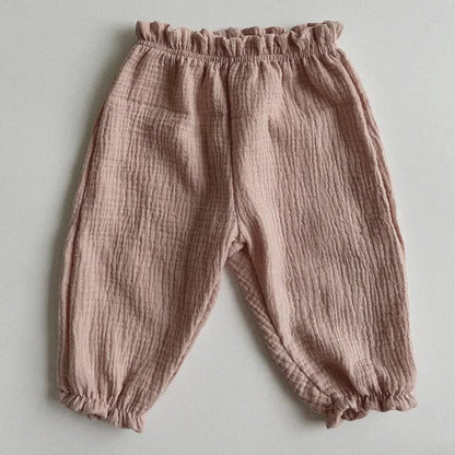 Organic Cotton Baby Pants – Soft Muslin Toddler Trousers - Clothing