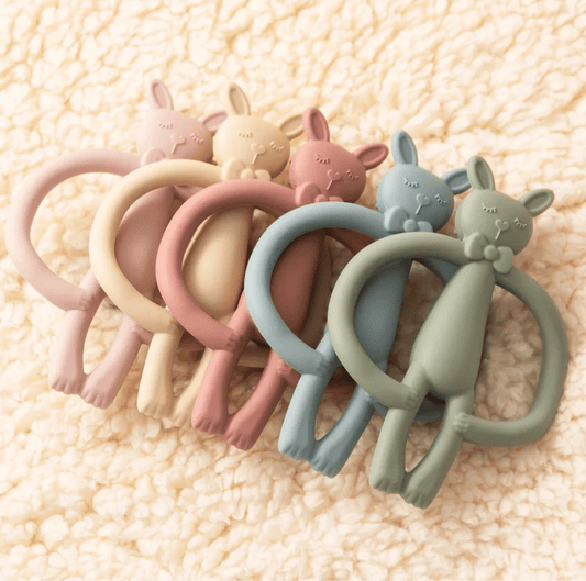 Rabbit Silicone Baby Teether – BPA - Free, Durable & Anti - Eating Hand Feature - Toys